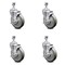 Service Caster 5 Inch Gray Polyurethane Swivel 12mm Threaded Stem Caster Set with Brake SCC SCC-TS20S514-PPUB-TLB-M1215-4 - alternate 1